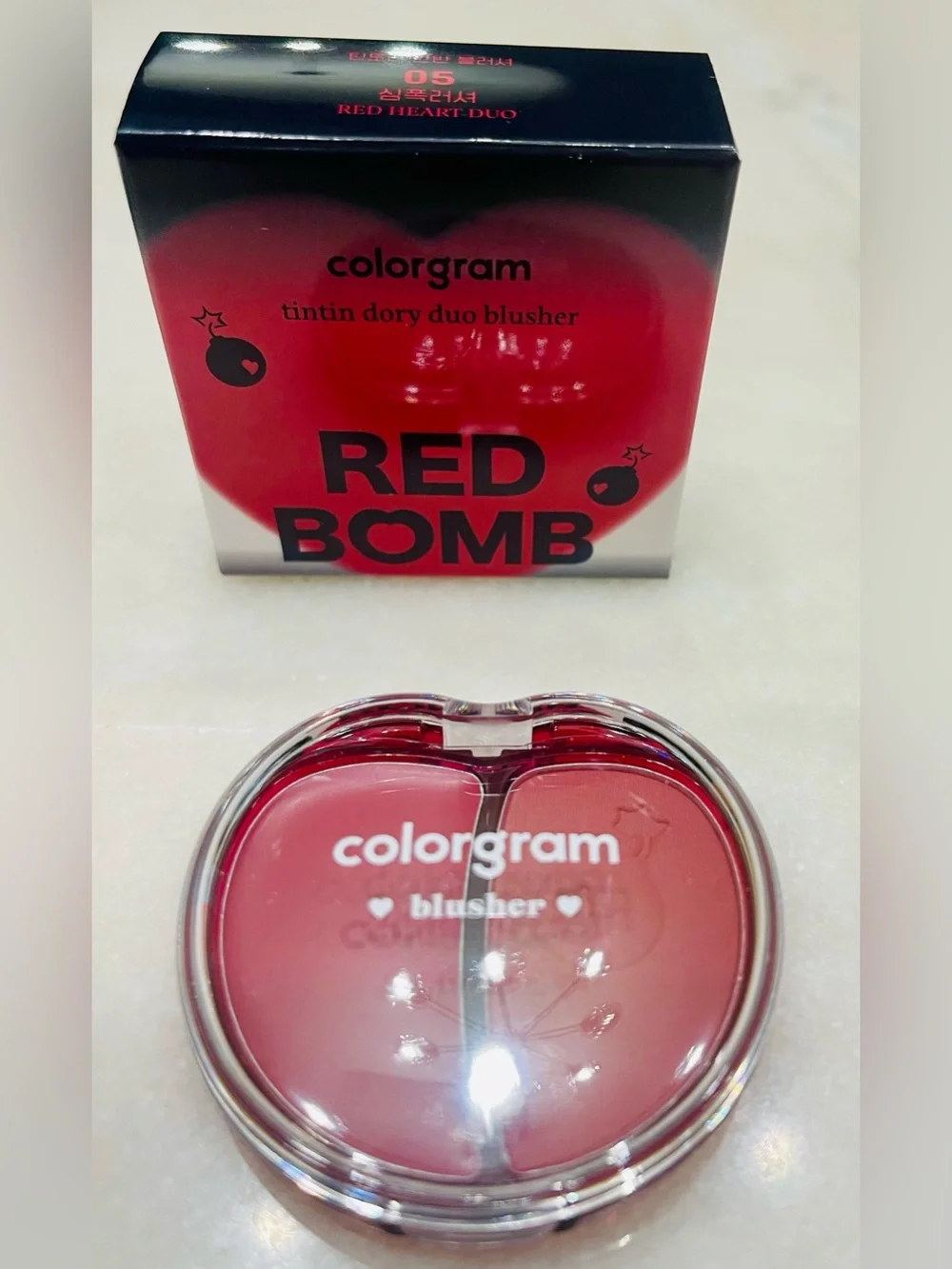 Colorgram Red Bomb Tintin Dory Duo Blush - Red and Pink AND Colorgram Duo Peach